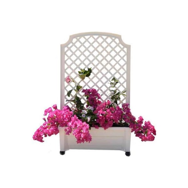 Exaco Trading Co. Calypso Planter W/Trellis, Green, 31"L x 13-1/2"W x 53"H, Green 1.416Green - main